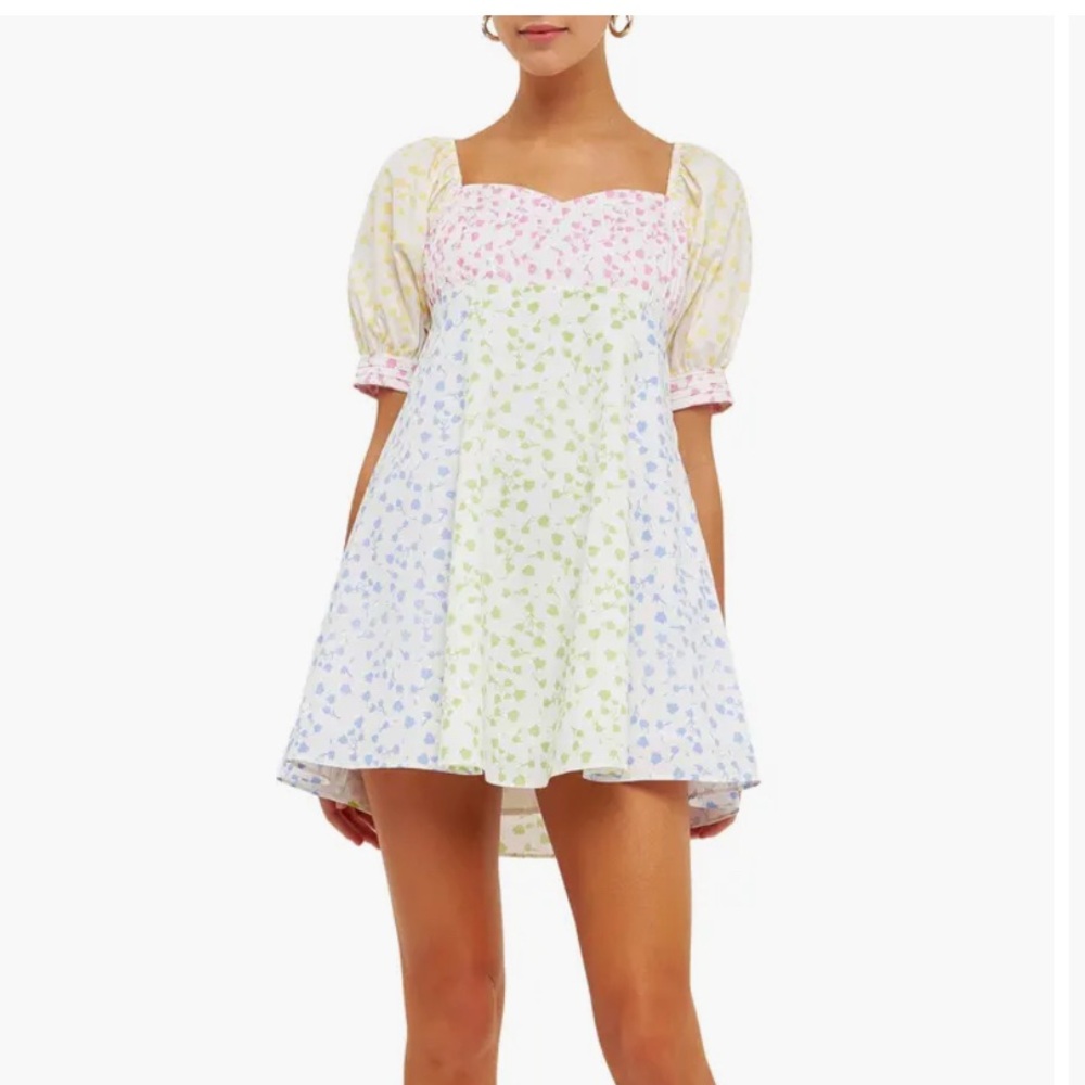 English Factory Pink and White Floral Dress